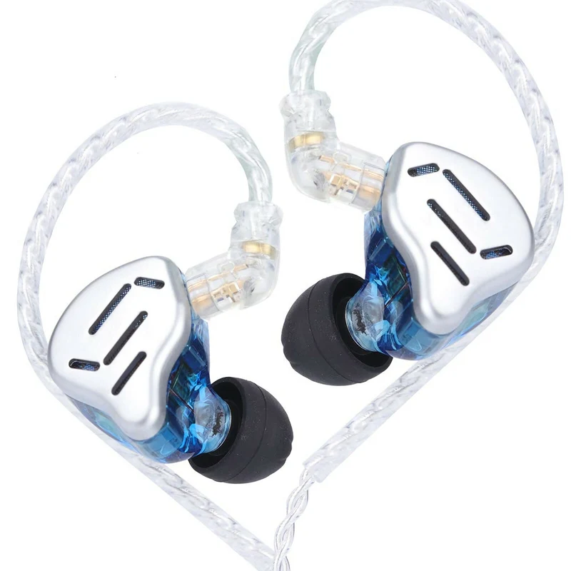 KZ ZAX Premium High-End Professional 16 Treiber HiFi In-Ear Kopfhörer Mic Silber