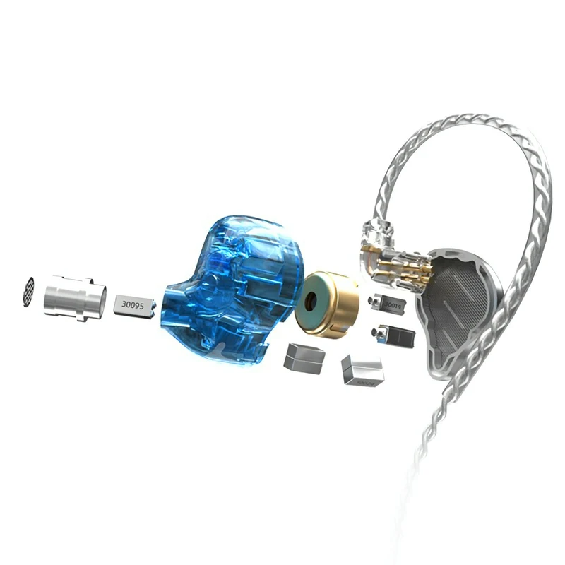 KZ ZAX Premium High-End Professional 16 Treiber HiFi In-Ear Kopfhörer Mic Silber