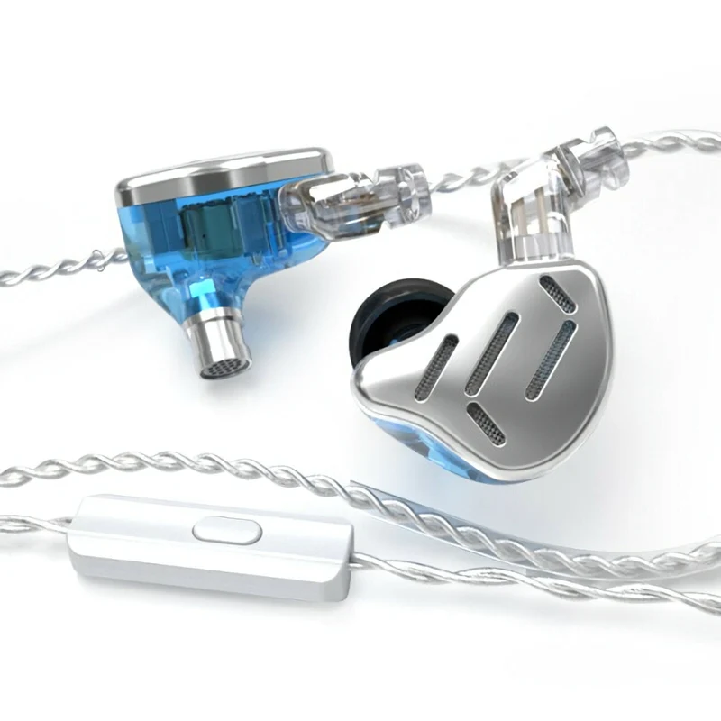 KZ ZAX Premium High-End Professional 16 Treiber HiFi In-Ear Kopfhörer Mic Silber