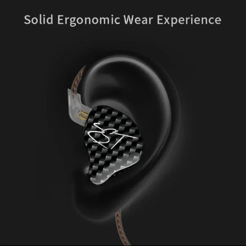 High-End In Ear Kopfhörer KZ ZST Pro Mic Black Messing In-Ear Premium Ohrhörer