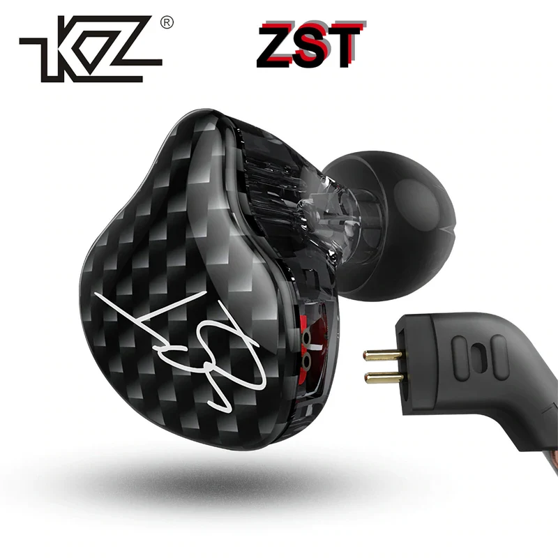 High-End In Ear Kopfhörer KZ ZST Pro Black In-Ear Premium Ohrhörer