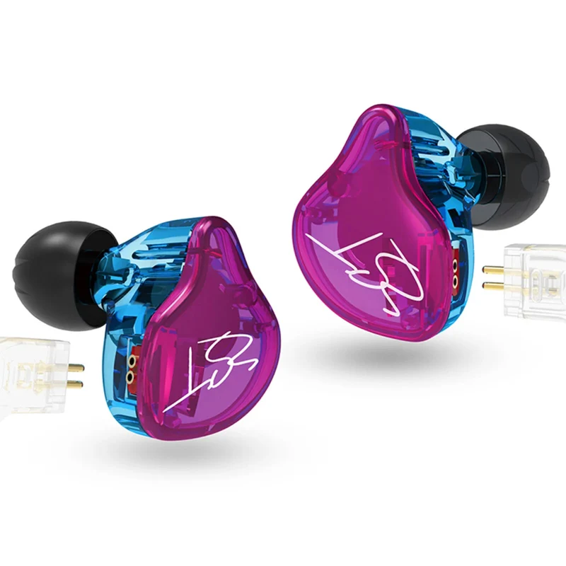 High-End In Ear Kopfhörer KZ ZST Pro Purple Blue In-Ear Premium Ohrhörer
