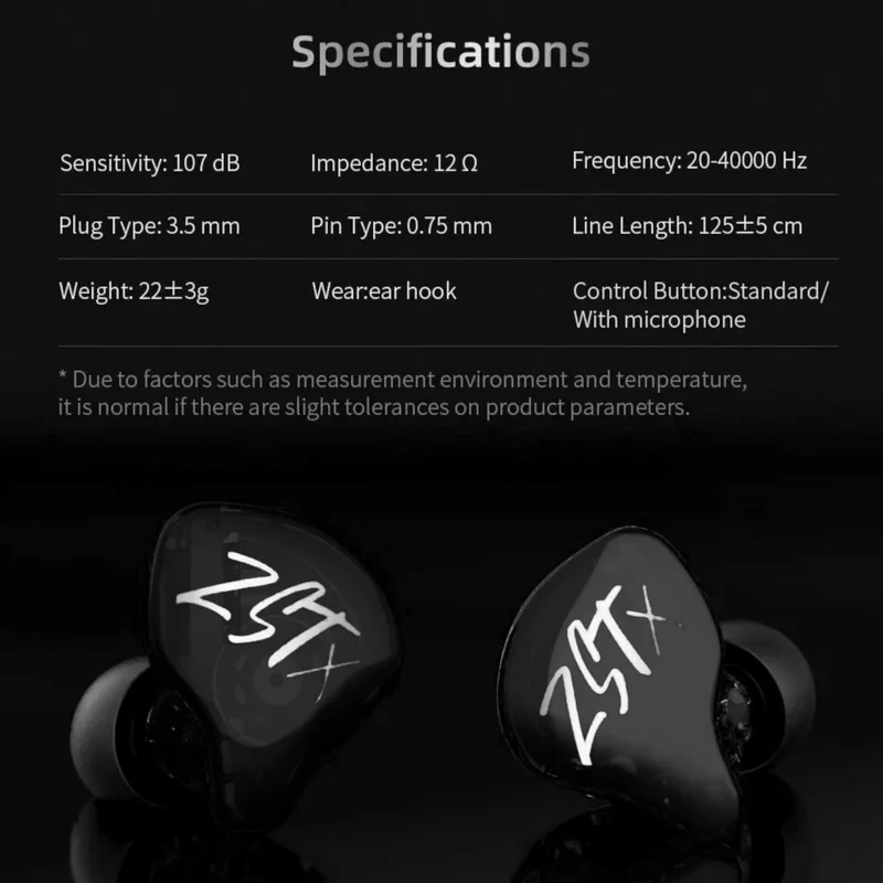 High-End In Ear Kopfhörer KZ ZSTx Pro Mic Black Messing In-Ear Premium Ohrhörer