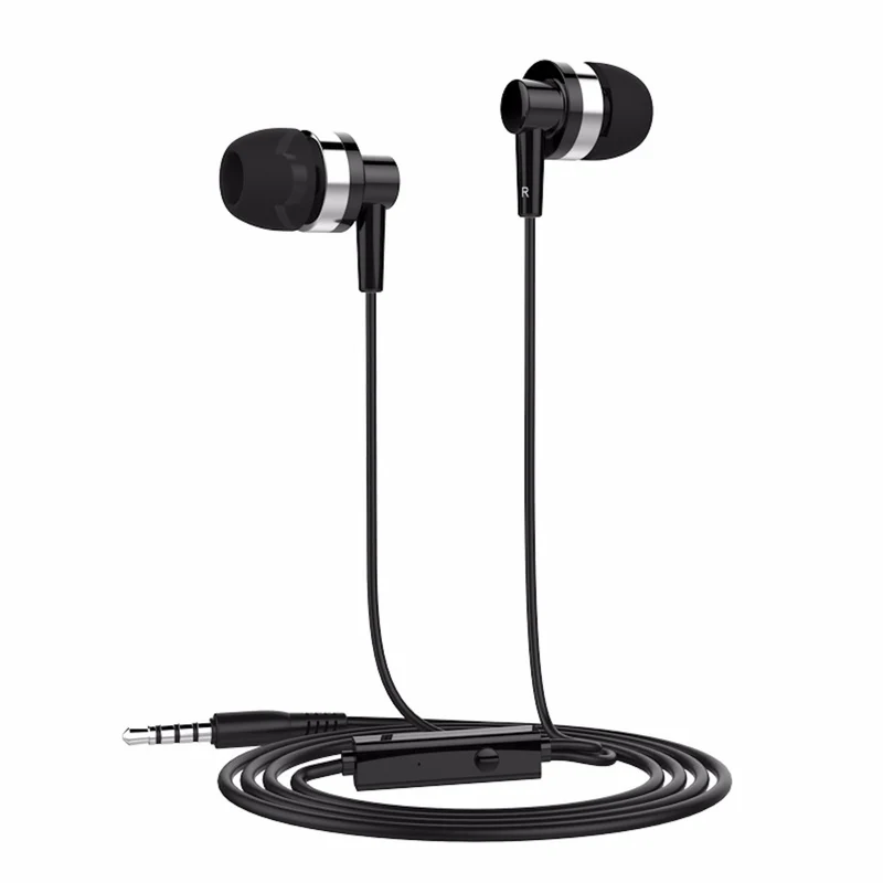 In-Ear Headset JD89 Schwarz Kopfhörer Earphone Bass für Samsung Xiaomi LG HTC