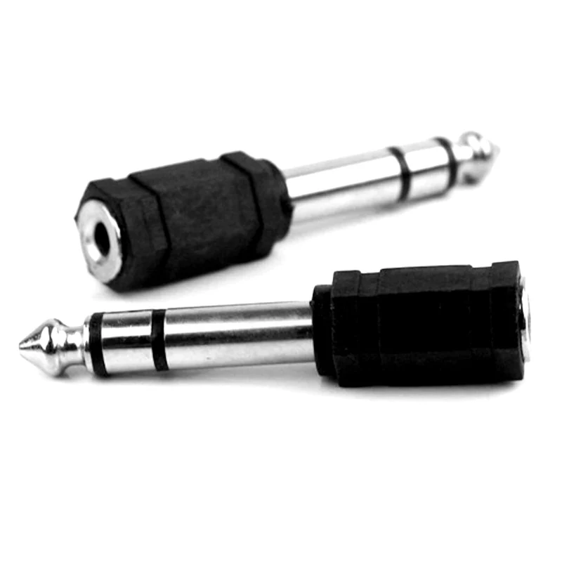 Klinken Adapter 6,35mm Stecker auf 3,5mm Buchse stereo AUDIO HIFI vernickelt