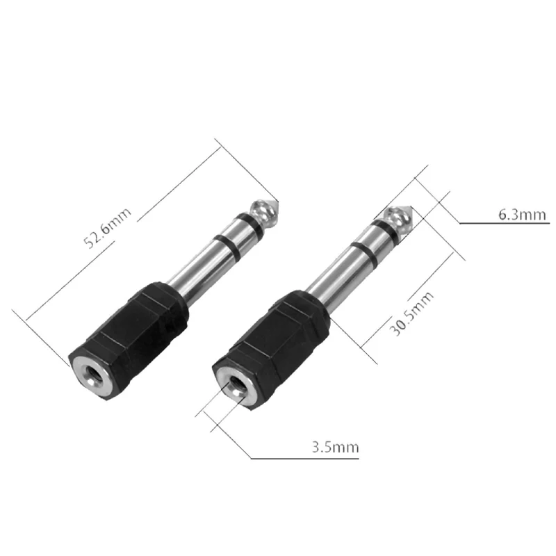 Klinken Adapter 6,35mm Stecker auf 3,5mm Buchse stereo AUDIO HIFI vernickelt