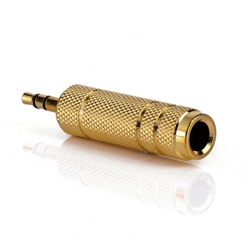 Klinken Adapter 6,35mm Buchse auf 3,5mm Stecker Stereo AUDIO HIFI voll vergoldet