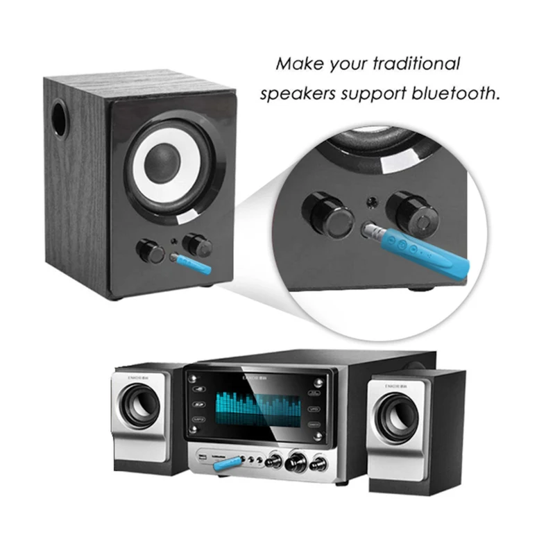 Mini Audio Bluetooth v4.2 Wireless Empfänger Musik Receiver Adapter 3.5mm AUX