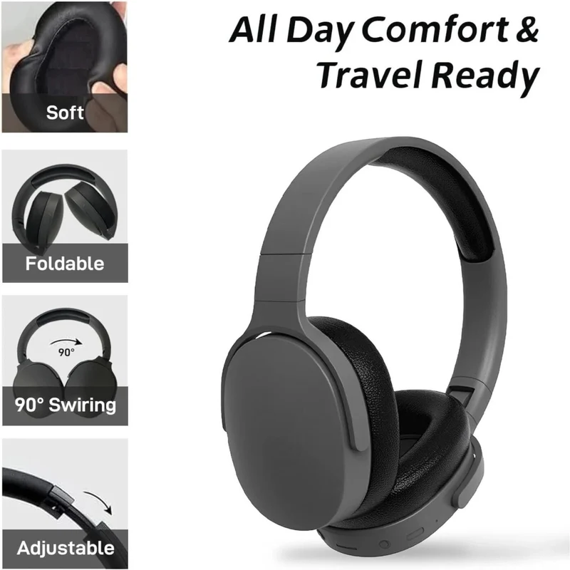 Wireless Bluetooth 5.3 Kopfhörer Bass Over Ear Hifi Stereo Headset True Sport