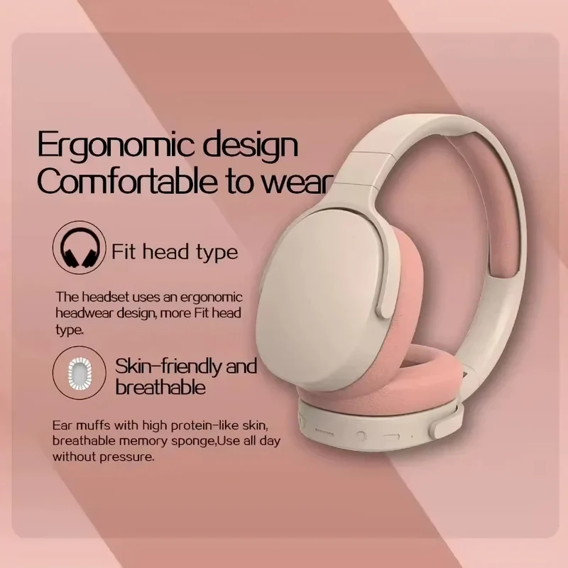 Wireless Bluetooth 5.3 Kopfhörer Bass Over Ear Hifi Stereo Headset True Sport