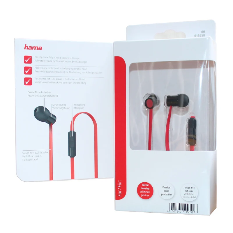 12 x hama mobile Pro Headset Kopfhörer Schwarz Rot - Restposten Sonderposten