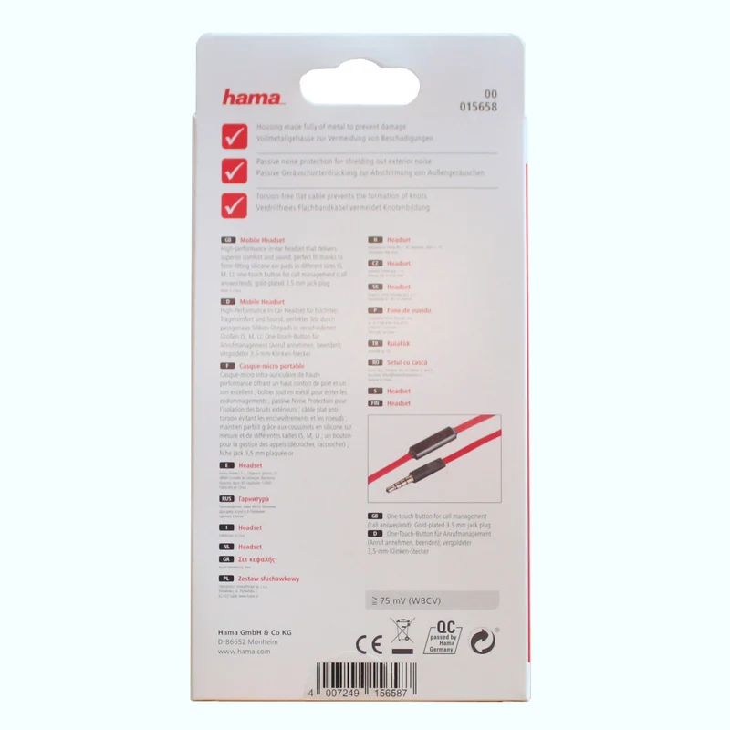 12 x hama mobile Pro Headset Kopfhörer Schwarz Rot - Restposten Sonderposten