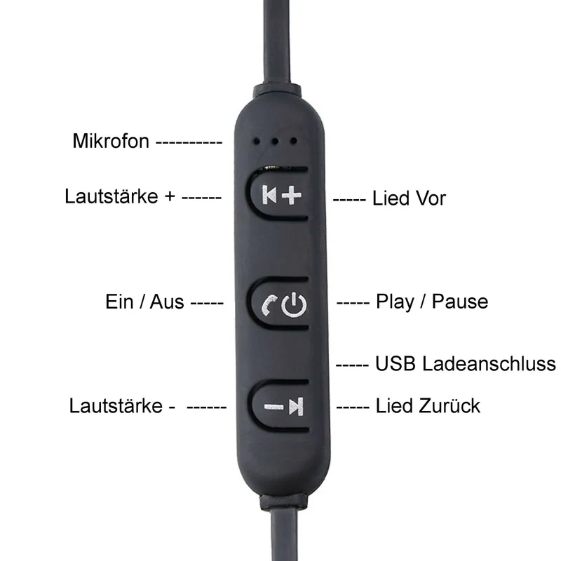 Bluetooth In Ear Kopfhörer Magnetisch Wireless Headset X9 Schwarz Gunmetal