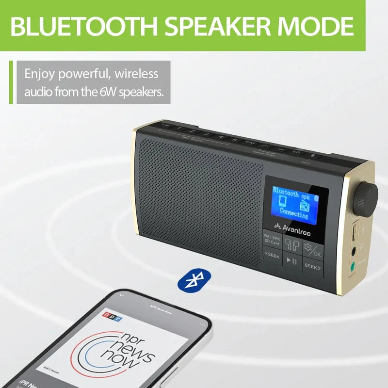 Soundbyte T | Portable FM Radio with Bluetooth