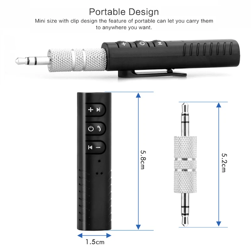 Audio Bluetooth Wireless Empfänger Musik Mini Receiver Adapter 3.5mm AUX Stereo