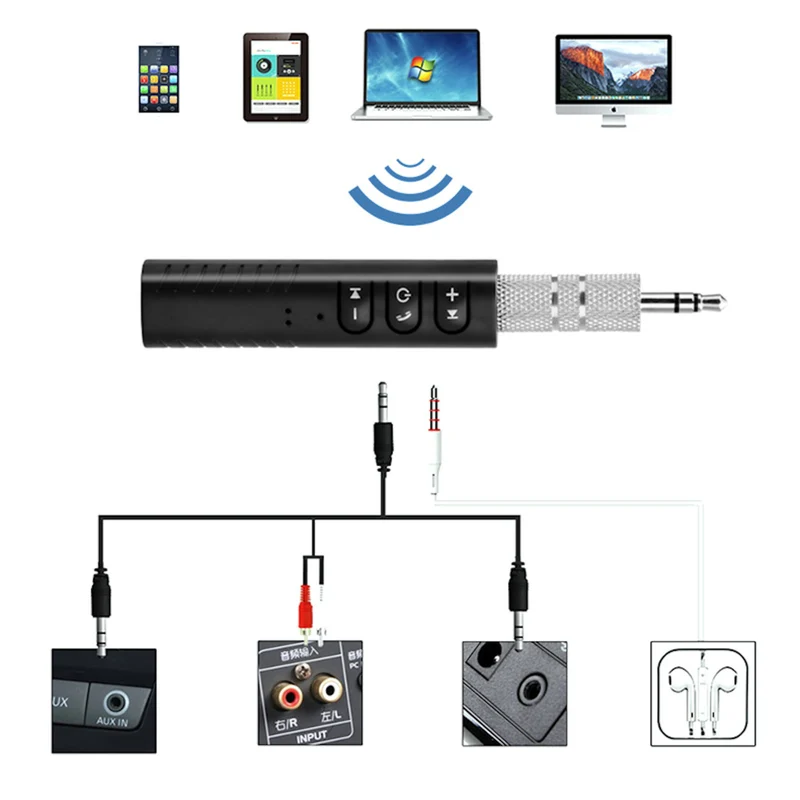 Audio Bluetooth Wireless Empfänger Musik Mini Receiver Adapter 3.5mm AUX Stereo