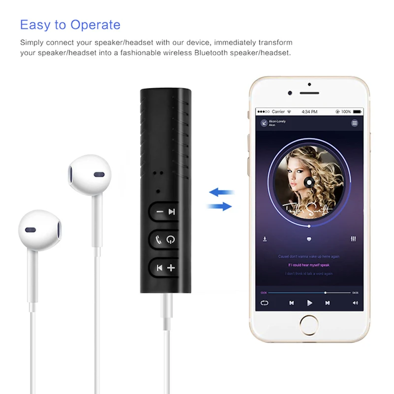 Audio Bluetooth Wireless Empfänger Musik Mini Receiver Adapter 3.5mm AUX Stereo