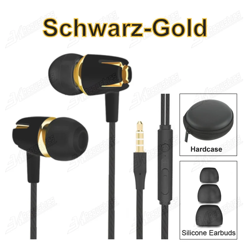 Super Bass In-Ear Kopfhörer Ohrhörer S9+ Headset Earphone Headphone + PU-Tasche