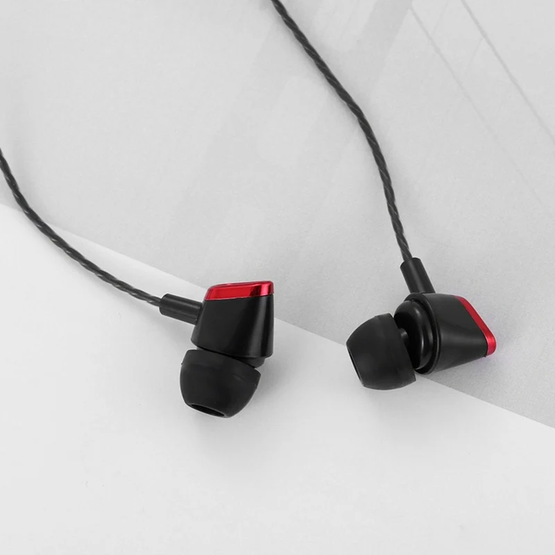 Design In-Ear Kopfhörer HongBiao V30 Earphone Headphone Super Bass Schwarz Rot