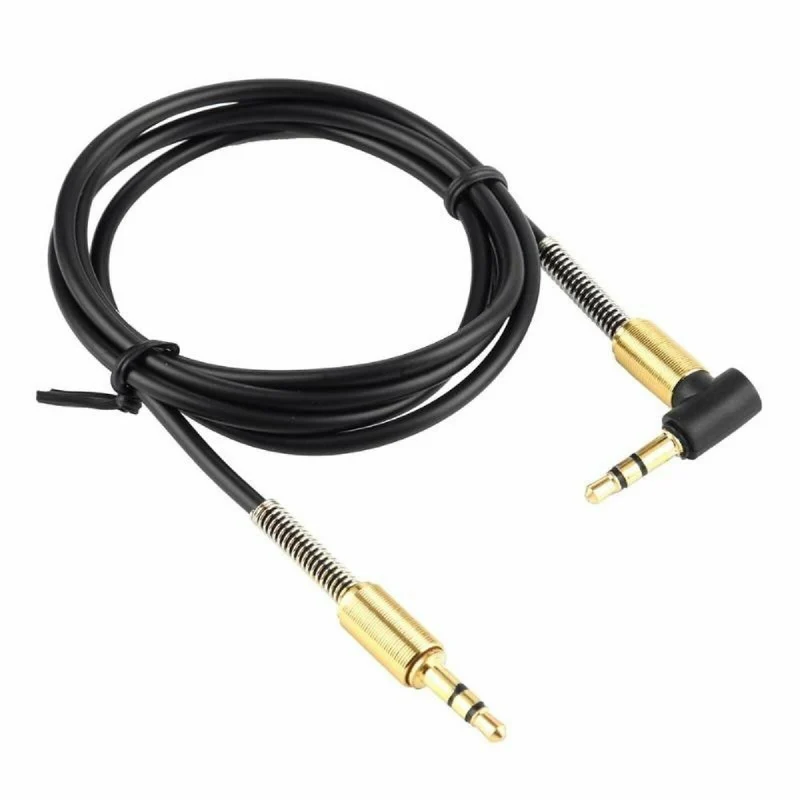 1m Audio Stereo Kopfhörer Anschlusskabel 3,5mm Stecker > Winkelstecker Schwarz