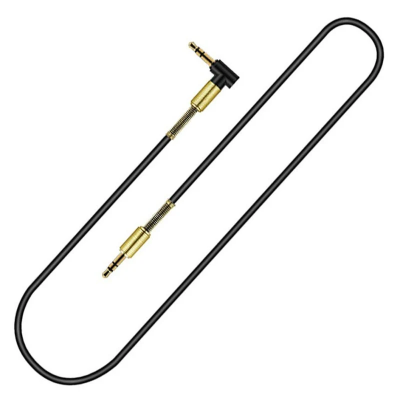 1m Audio Stereo Kopfhörer Anschlusskabel 3,5mm Stecker > Winkelstecker Schwarz