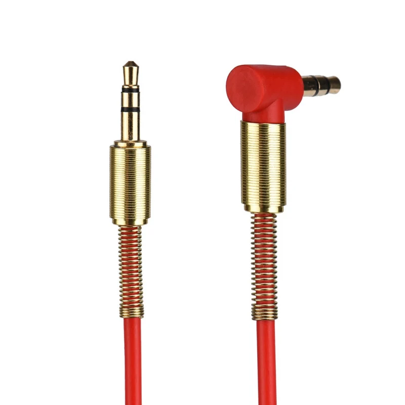 1m Audio Stereo Kopfhörer Anschlusskabel 3,5mm Stecker > Winkelstecker Rot Gold