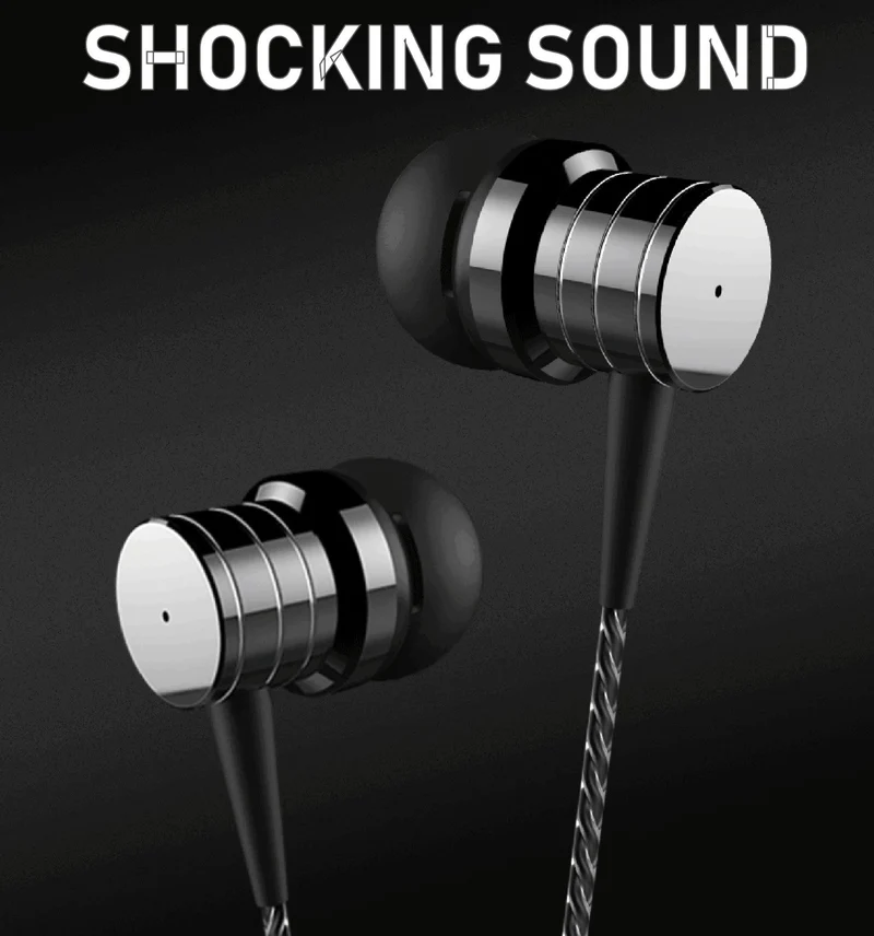 Super Bass In-Ear Kopfhörer Earphone mit Mikrofon PTM P15 Headset schwarz