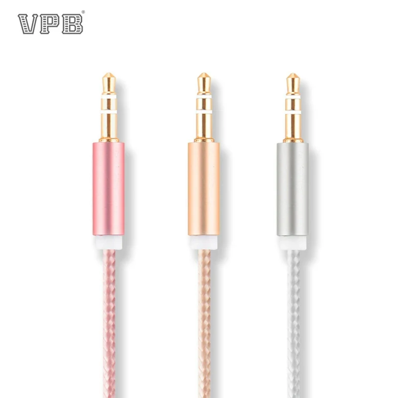 1m Audio Stereo Kopfhörer Nylon Anschlusskabel 3,5mm Klinke Stecker > Stecker