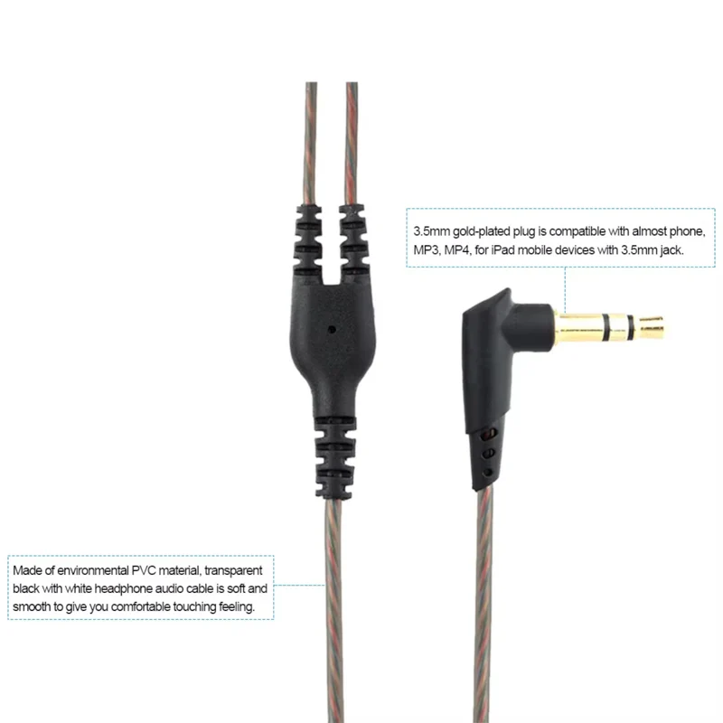 1,2m Audio Anschlusskabel MMCX für Shure UE900 SE535 SE215 SE315 SE846