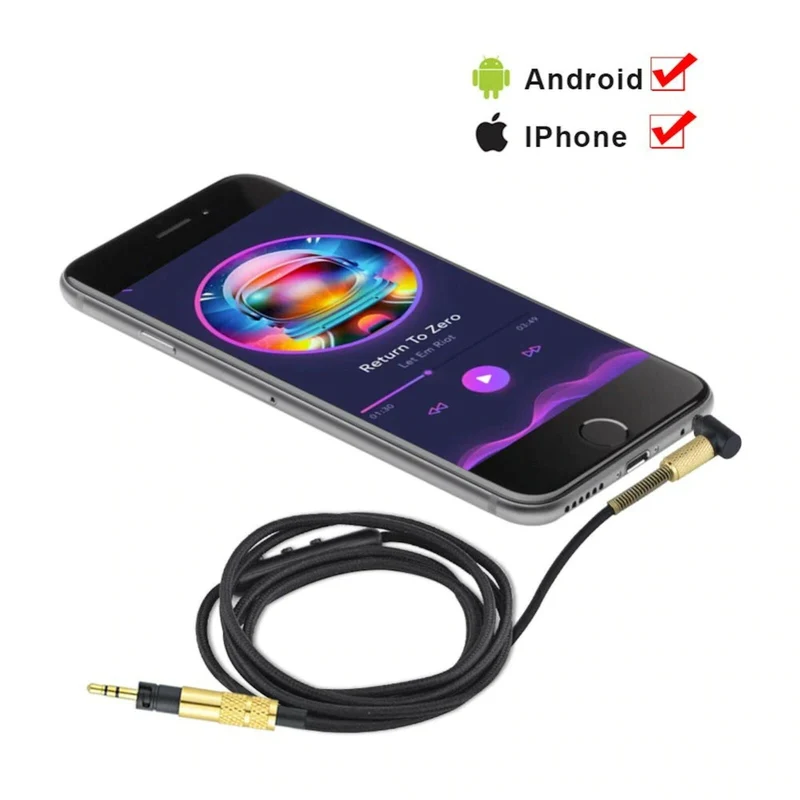 1,5 m Audio Anschlusskabel mit Mic Sennheiser Momentum 2.0 / HD4.30 4.40 4.50