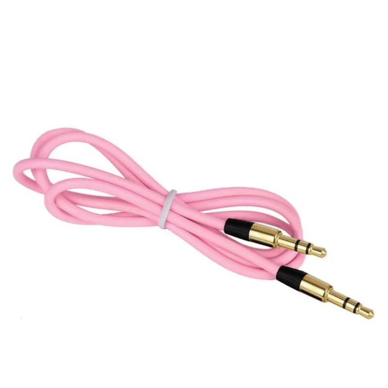 Audio Stereo Kopfhörer Anschlusskabel 1m 3,5mm Klinke Stecker > Stecker rosa