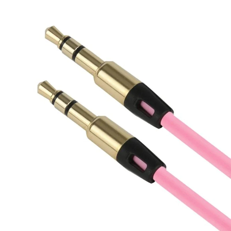 Audio Stereo Kopfhörer Anschlusskabel 1m 3,5mm Klinke Stecker > Stecker rosa