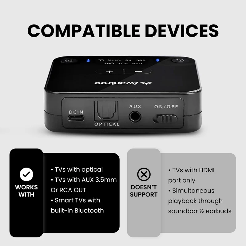 HT41866 | Bluetooth 5.0 Transmitter & Dual Headphone TV Set