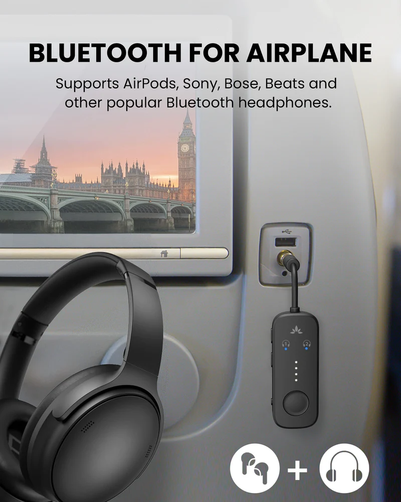 Relay | Airplane Bluetooth Adapter for 2 Headphones