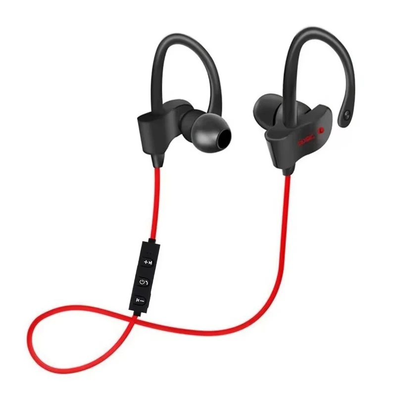 Sport In Ear Bluetooth Headset Ohrbügel Kopfhörer Wireless Bass OB-01 Rot