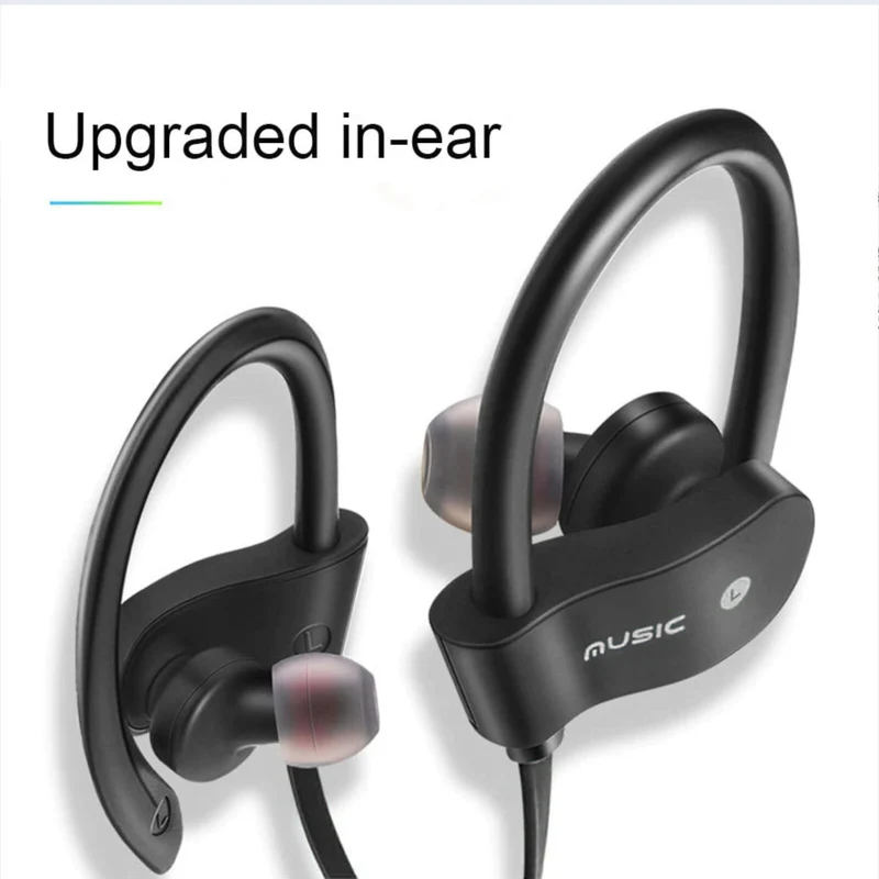 Sport In Ear Bluetooth Headset Ohrbügel Kopfhörer Wireless Bass OB-01 Schwarz