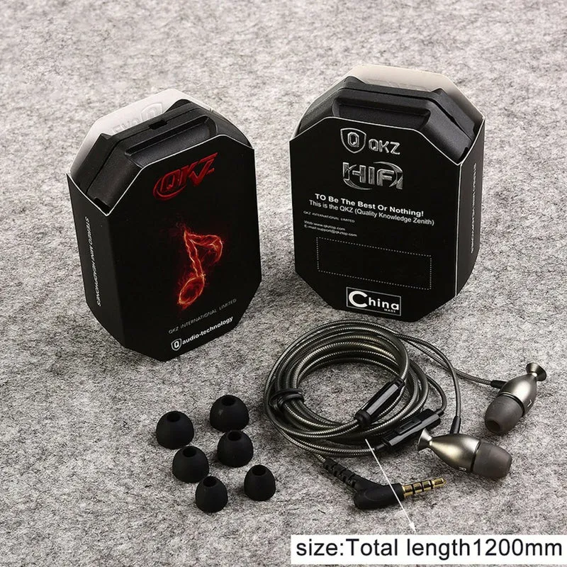Super Bass Headset Kopfhörer QKZ DT2 HS In-Ear Ohrhörer Full Bass + Hardcase