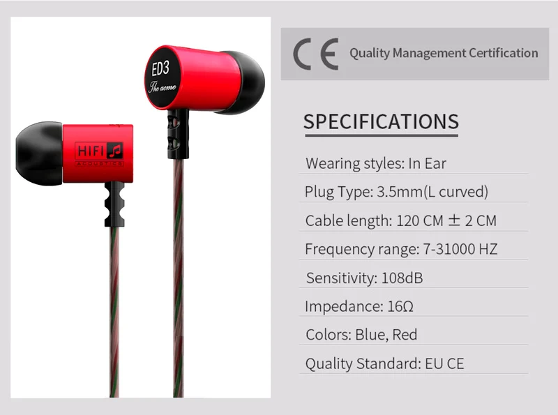 High-Quality Kopfhörer KZ ED3M Youth Version In-Ear, PU Hardcase, Megabass