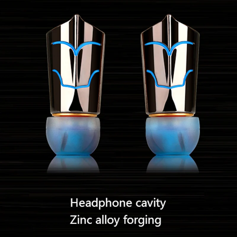 High-End Headset Kopfhörer KZ ED8 HS Pro Schwarz-Blau In-Ear Ohrhörer