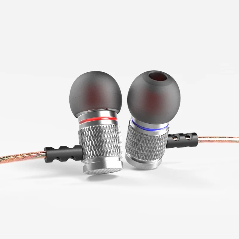 High-End Headset Kopfhörer KZ ED2 HS Professional Silber In-Ear in PU Hardcase