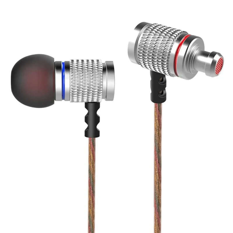 High-End Headset Kopfhörer KZ ED2 HS Professional Silber In-Ear in PU Hardcase
