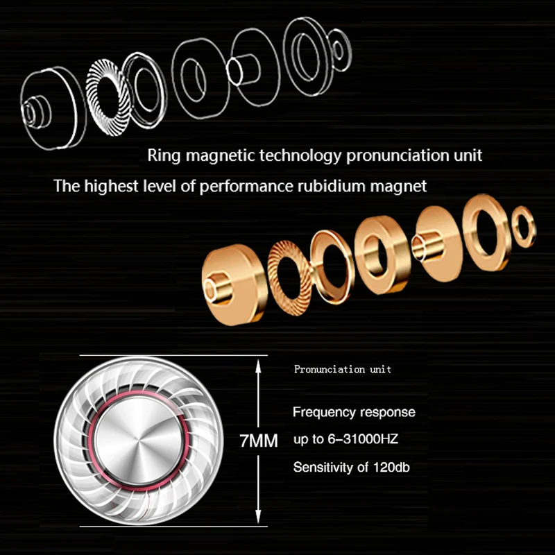 High-End Headset Kopfhörer KZ ED2 HS Professional Gunmetal In-Ear in PU Hardcase