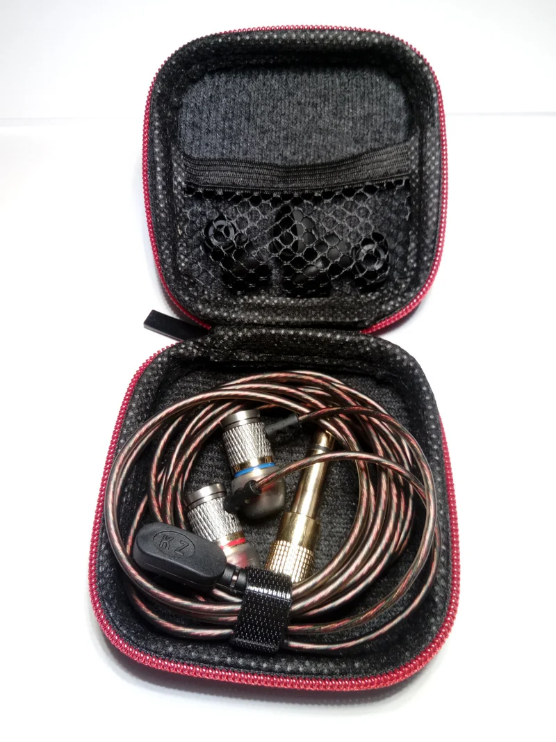 High-End Headset Kopfhörer KZ ED2 HS Professional Gunmetal In-Ear in PU Hardcase