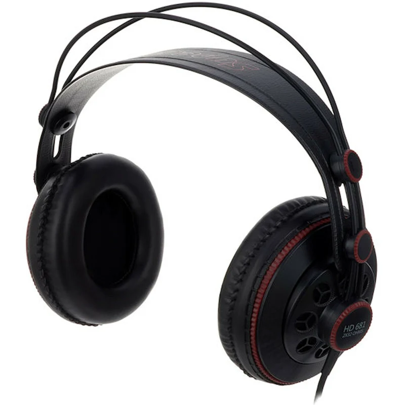 Superlux HD681 Stereo Kopfhörer Schwarz Rot mit Zubehör 6.3 mm Adapter Neu