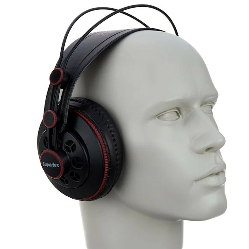 Superlux HD681 Stereo Kopfhörer Schwarz Rot mit Zubehör 6.3 mm Adapter Neu