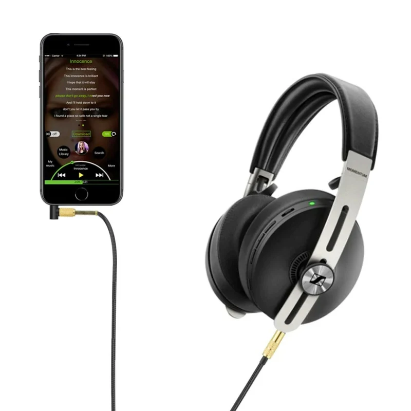 1,5 m Audio Anschlusskabel mit Mic Sennheiser Momentum 2.0 / HD4.30 4.40 4.50