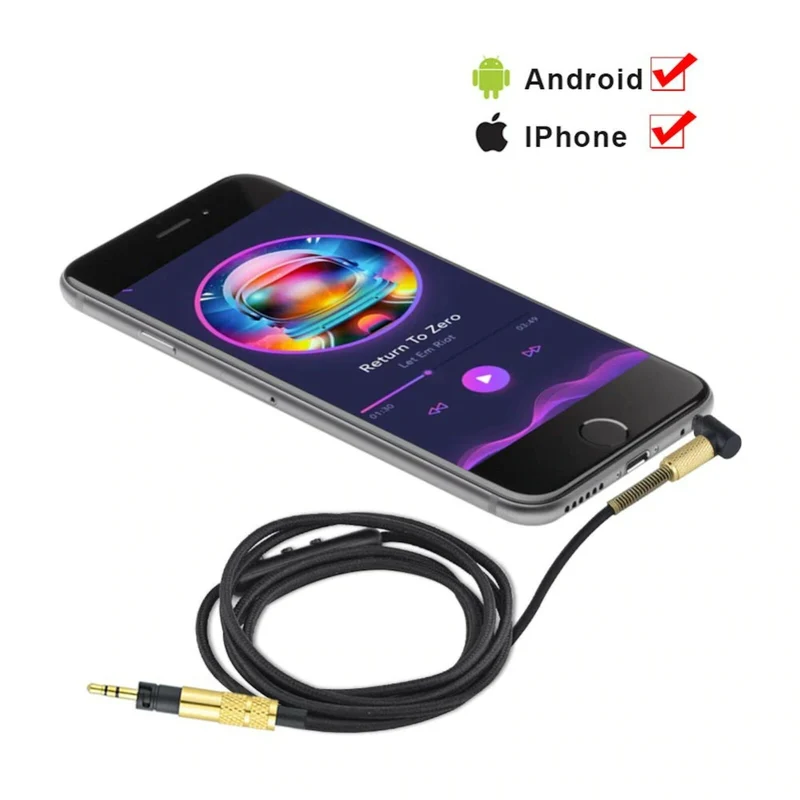 1,5 m Audio Anschlusskabel mit Mic Sennheiser Momentum 2.0 / HD4.30 4.40 4.50
