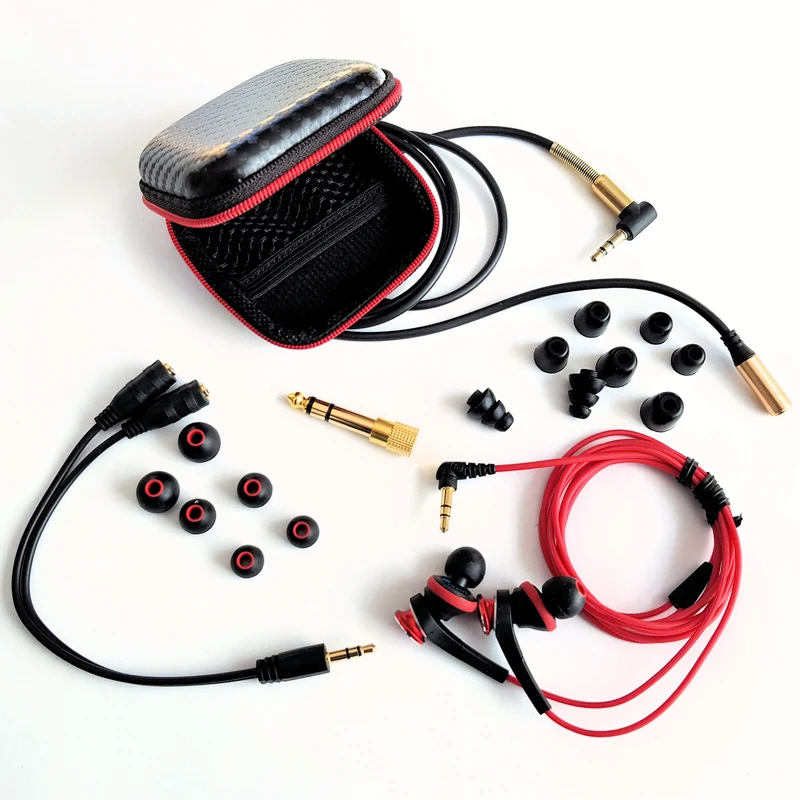Audio Technica ATH-CKS77X Rot Kopfhörer In-Ear Headphone Earphone, viel Zubehör