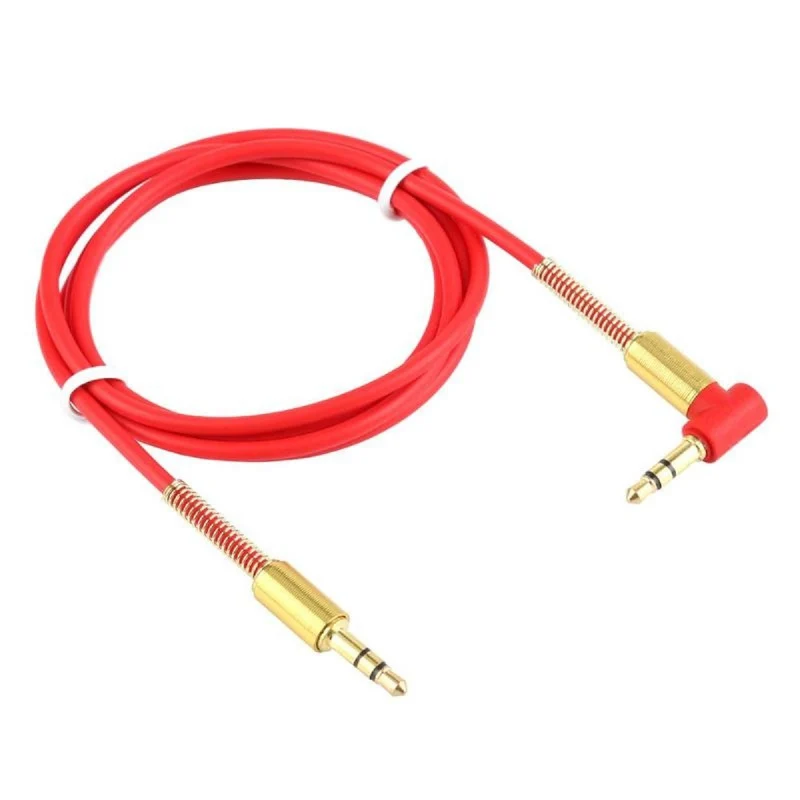 1m Audio Stereo Kopfhörer Anschlusskabel 3,5mm Stecker > Winkelstecker Rot Gold