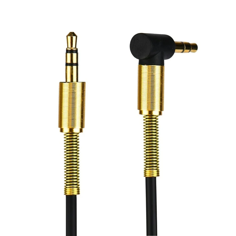 1m Audio Stereo Kopfhörer Anschlusskabel 3,5mm Stecker > Winkelstecker Schwarz
